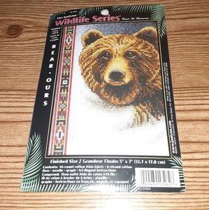 NEW Janlynn Wildlife Series Brown Bear Cross Stitch Kit - 5x7 Completed Size